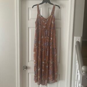 Adjustable strap hi-low dress linen blend by Sonoma